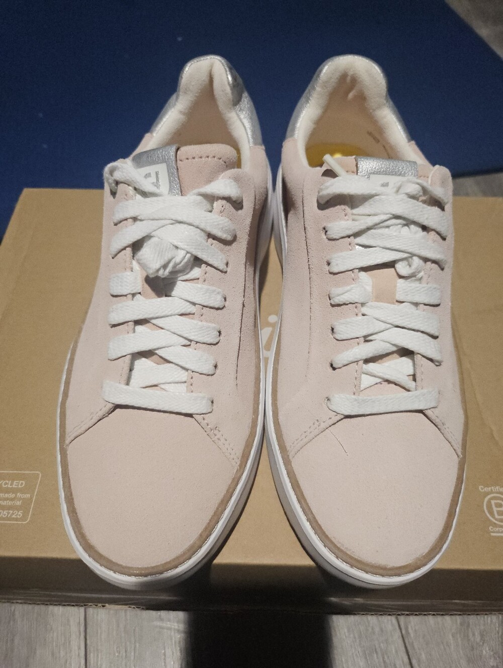 Cole Haan Blush Pink Low-Top Sneakers with Silver Heel Tab